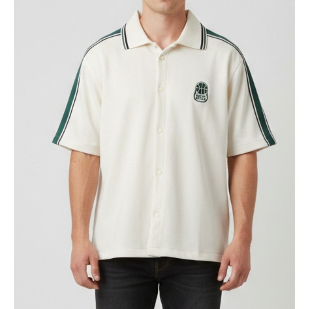 D&F‎ Ricky Singh Relaxed Fit Shirt Men's M Snap Front Los Angeles Basketball NWT